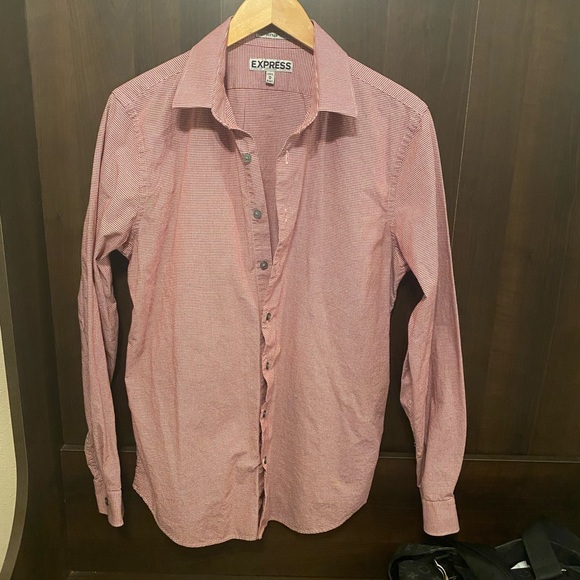 Express button down micro checkered print - Picture 1 of 4